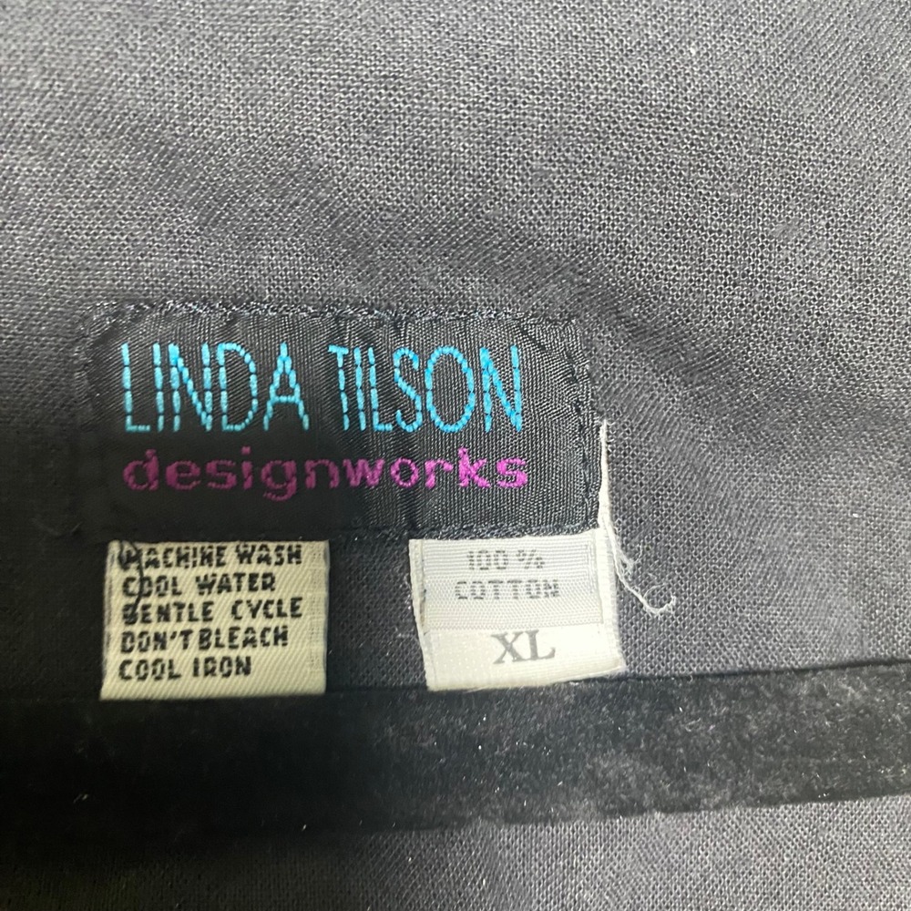Linda Tilson Baig Black Fish Birds Hooks‎ Womens XL Vest Novelty Artsy Eclectic - Picture 6 of 6